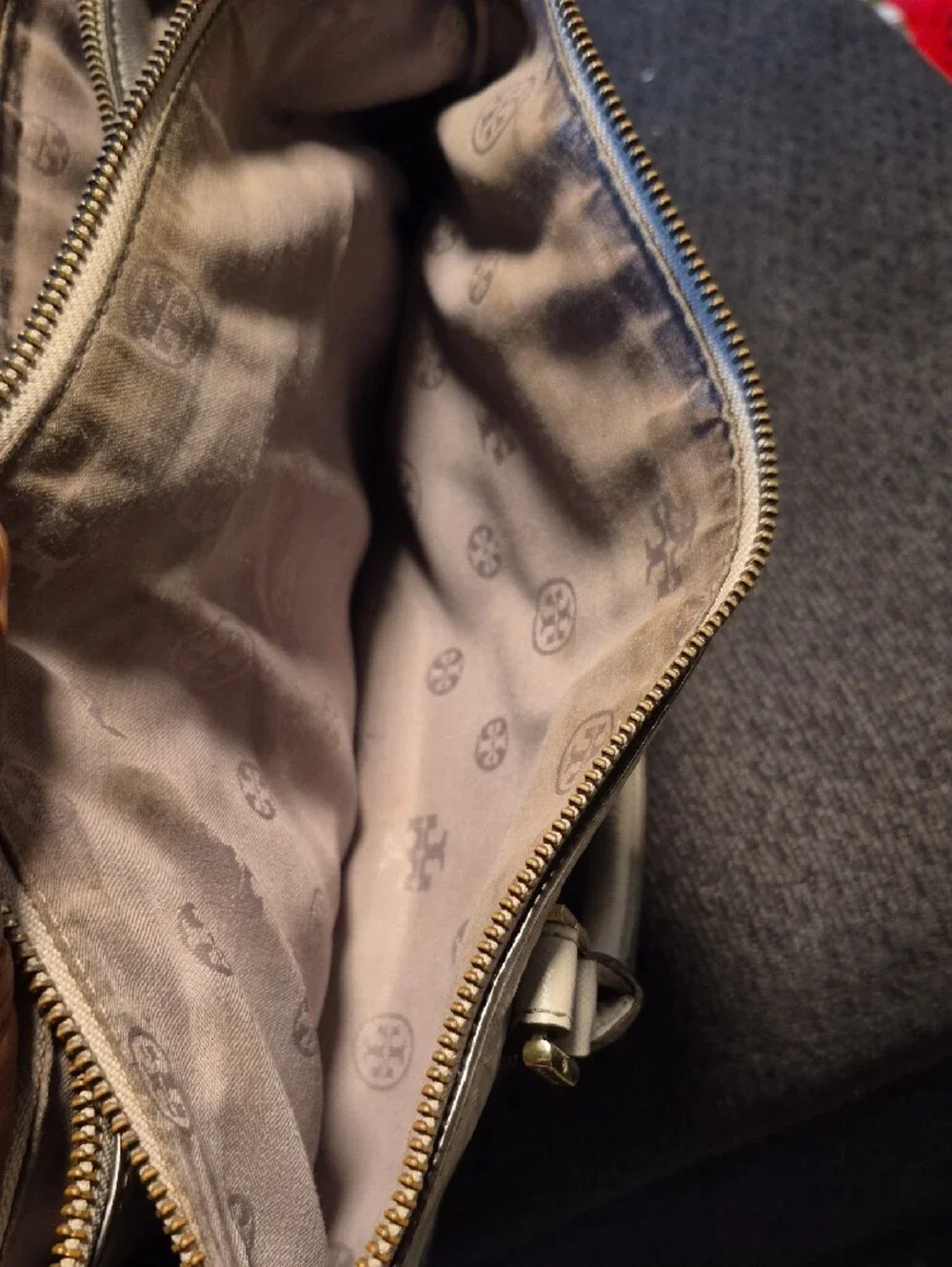 Tory Burch Light Beige Leather Satchel